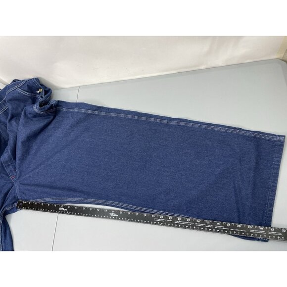 Dickies Jean Bib Overalls Farmer Denim Wide Leg Carpenter Workwear Mens 44x30 - Picture 9 of 11